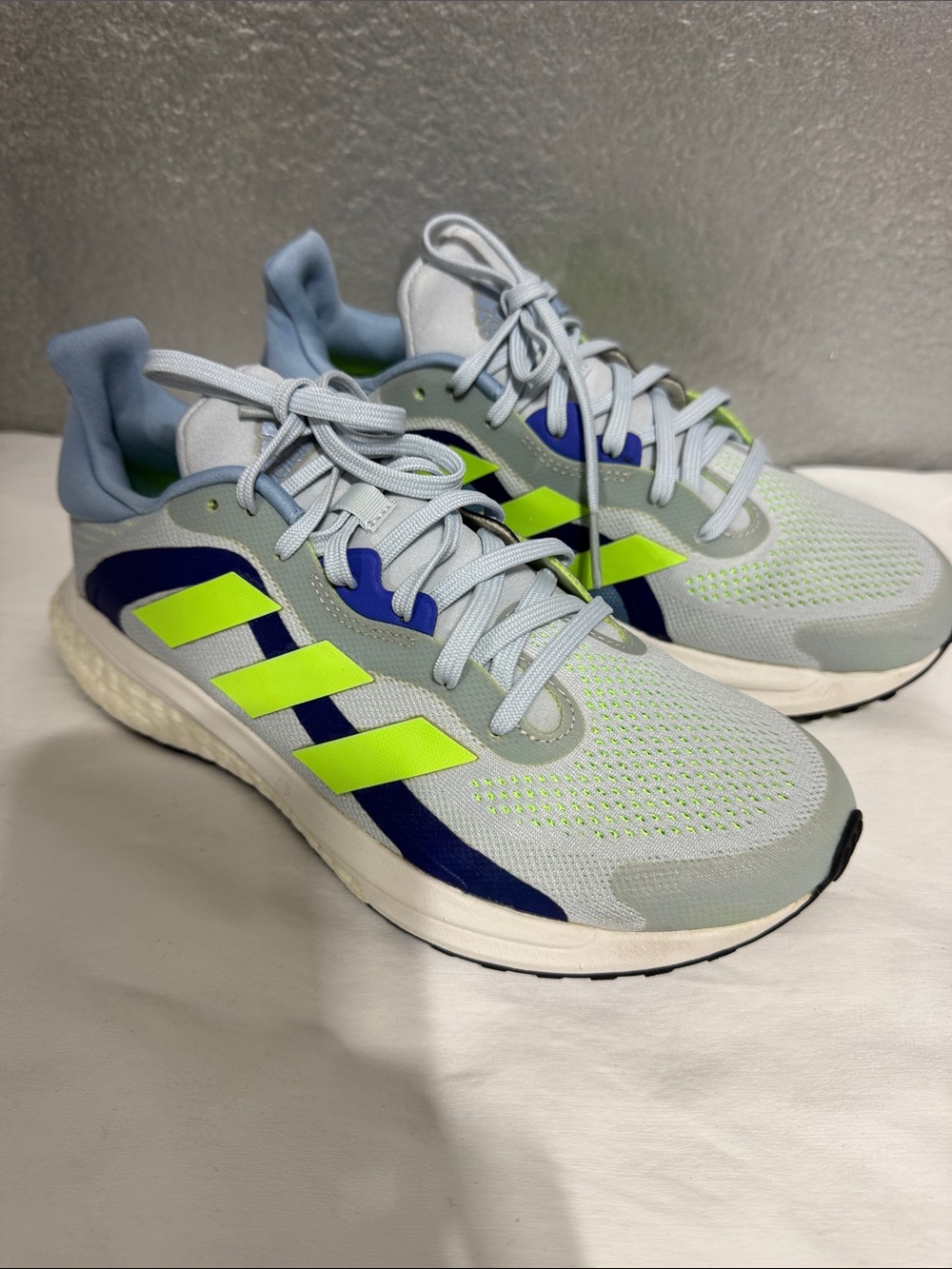 adidas Light Blue and Neon Yellow Accent Running Shoes